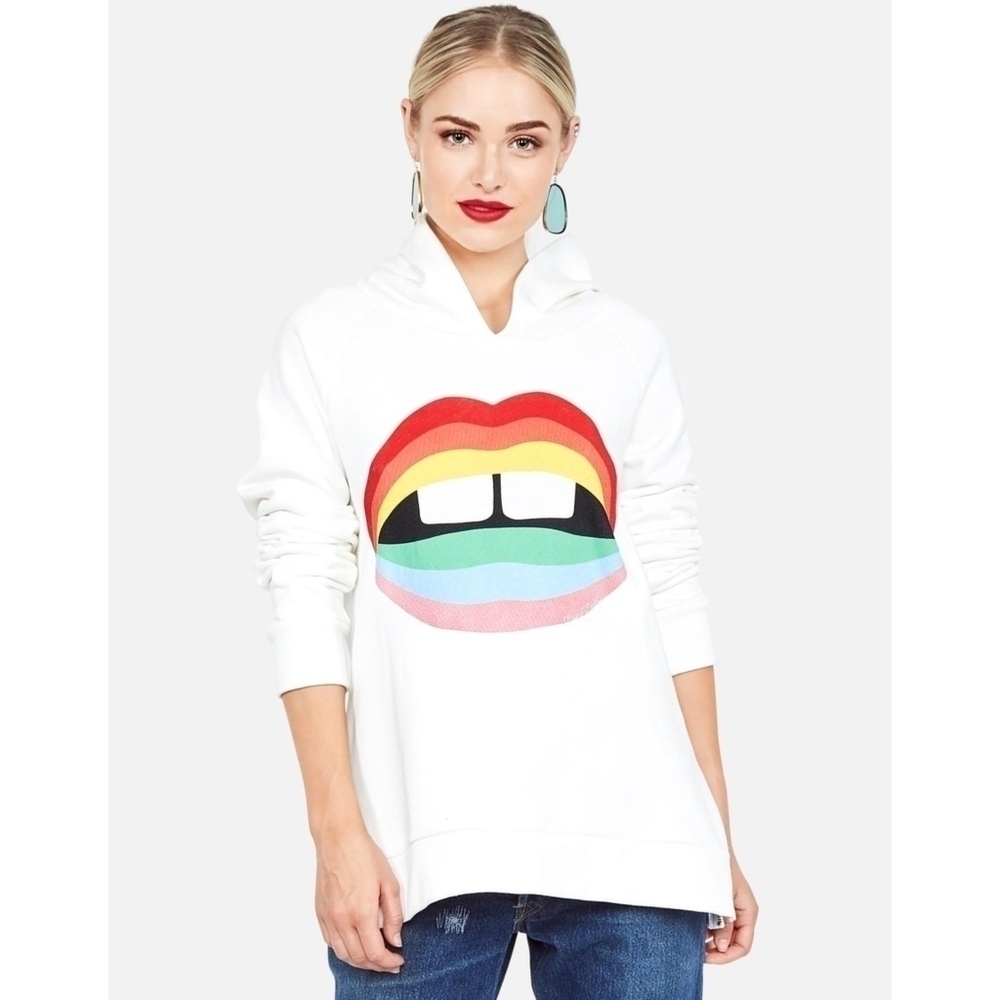 Lauren Moshi Collection rainbow gap mouth hoodie